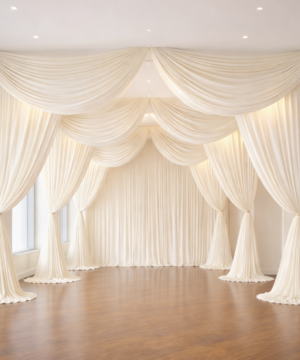 Ivory Backdrop Curtain 20×20 ft