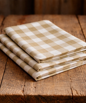 Gingham Table Cloth Cream