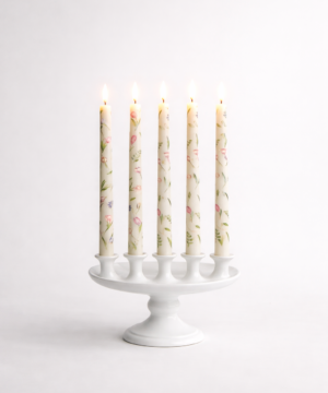 Ivory White Tulip 10-Inch Taper Candles Made from Sov Wax